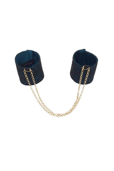 Blue Allure Embroidered Tulle Cuff Restraints Nevaeh Intimates