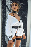 Eternity Leather Belt • Silver VoyeurX