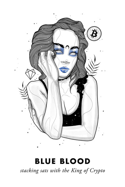 Bitcoin Art in Frame • Evie x Blue Blood Wolfmumma