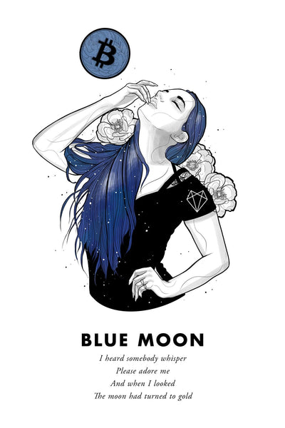 Bitcoin Art in Frame • Lexy x Blue Moon Wolfmumma