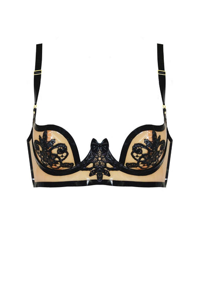 Maia Latex Quarter Cup Bra Elissa Poppy