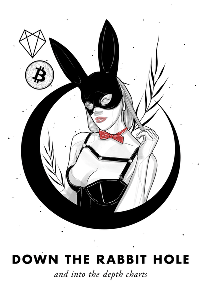 Bitcoin Art in Frame • Margo x Down the Rabbit Hole Wolfmumma