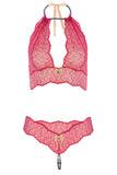 Sydney Dark Pearl Necklace Red Lingerie Set Bracli