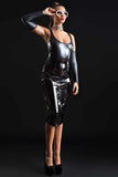 Long Wetlook Fingerless Gloves Patrice Catanzaro