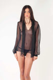 Claire Sissi Pure Silk Chiffon Pussy Bow Blouse Hot Couture