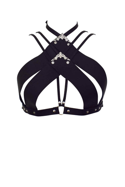 Song High Neck Leather Bra Love Lorn Lingerie