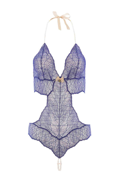 Sydney Double Pearls Blue Lace Bodysuit Bracli