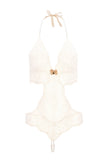 Sydney Double Pearls Ivory Lace Bodysuit Bracli