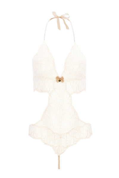 Sydney Single Pearls Ivory Lace Bodysuit Bracli