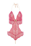 Sydney Single Pearls Red Lace Bodysuit Bracli