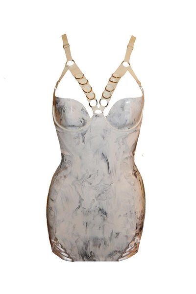 Hesperia Harness White Latex Dress Elissa Poppy