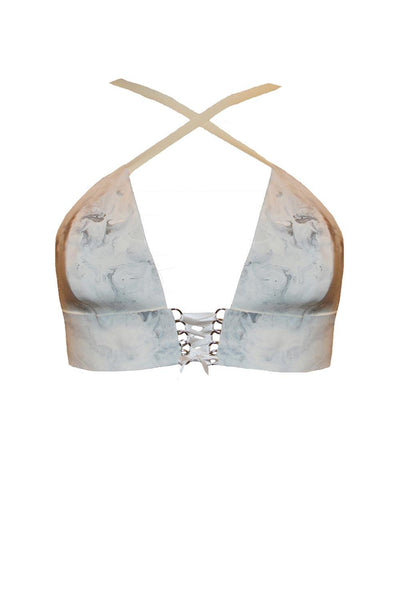 Cupido White Latex Triangle Bra Elissa Poppy