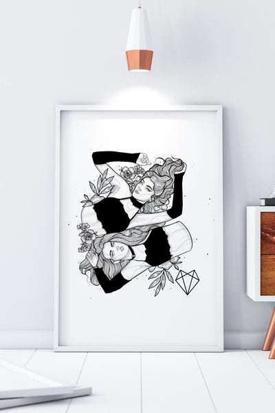Darkest Vixens Framed Art • Alli & Julie Wolfmumma