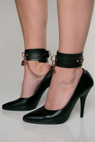 Lock Leather Ankle Cuffs VoyeurX