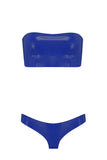Bandeau Cheeky Royalblue Navy Latex Lingerie Set Elissa Poppy