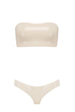 Bandeau Cheeky White Ivory Latex Lingerie Set Elissa Poppy