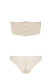 Bandeau Cheeky White Ivory Latex Lingerie Set Elissa Poppy