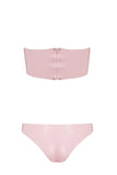 Bandeau Cheeky Baby Pink Latex Lingerie Set Elissa Poppy