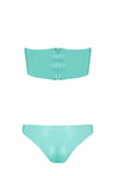 Bandeau Cheeky Jade Green Latex Lingerie Set Elissa Poppy