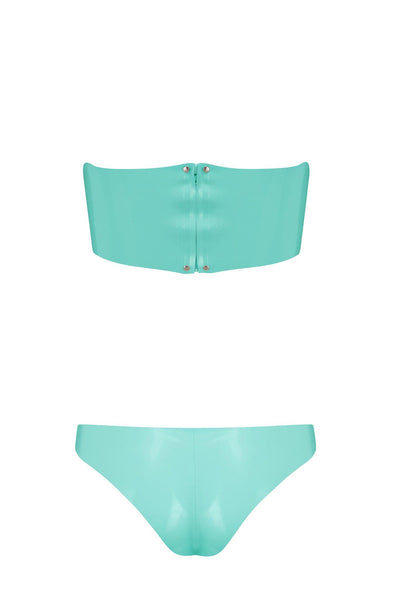 Bandeau Cheeky Latex Lingerie Set Elissa Poppy