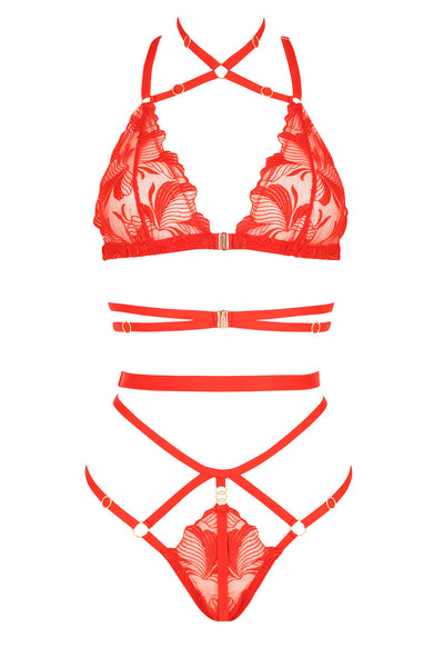 Bijou Red Lingerie Set Impudique