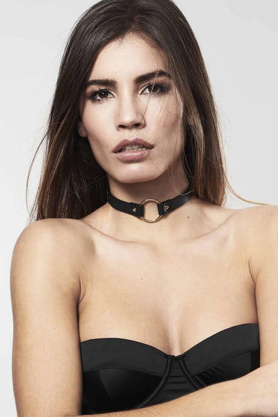 Maze Vegan Leather O-Ring Choker Bijoux Indiscrets