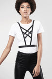 Maze Vegan Leather Cross Cleavage Harness Bijoux Indiscrets