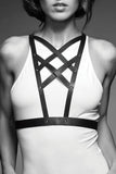 Maze Vegan Leather Cross Cleavage Harness Bijoux Indiscrets