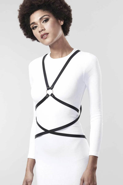 Maze Vegan Leather Multi-Way Body Harness Bijoux Indiscrets