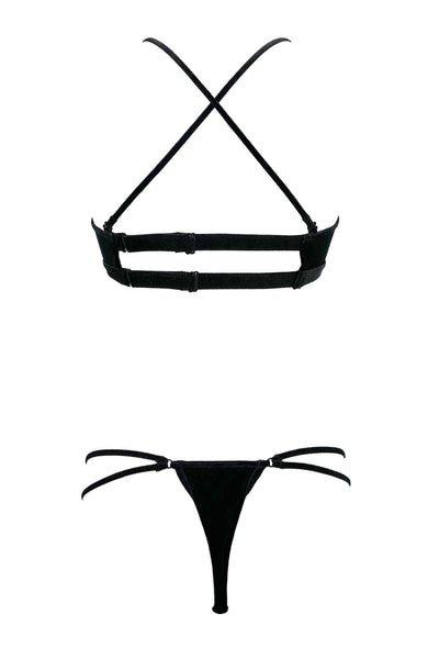 Cache Coeur Black Velour Set K+1%