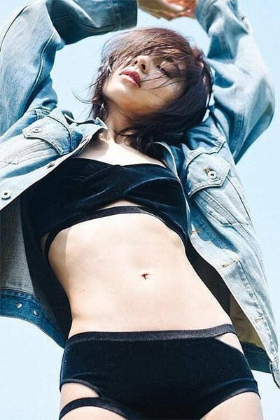 Black Velour Bra K+1%