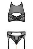London Leavers Lace Garter Belt Set Bracli