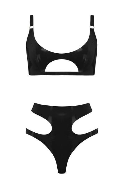 Cut Out Latex Lingerie Set Elissa Poppy