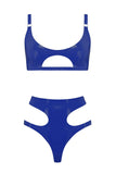 Royalblue Navy Cut Out Latex Lingerie Set Elissa Poppy