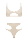 White Ivory Cut Out Latex Lingerie Set Elissa Poppy
