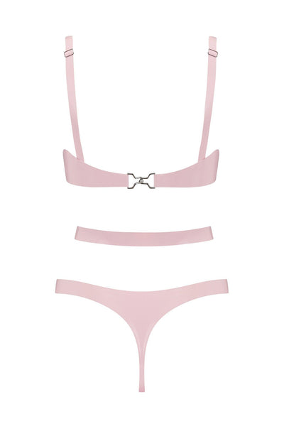 Baby Pink Cut Out Latex Lingerie Set Elissa Poppy