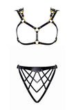 Celine Art Deco Open Cup Leather Set Love Lorn Lingerie