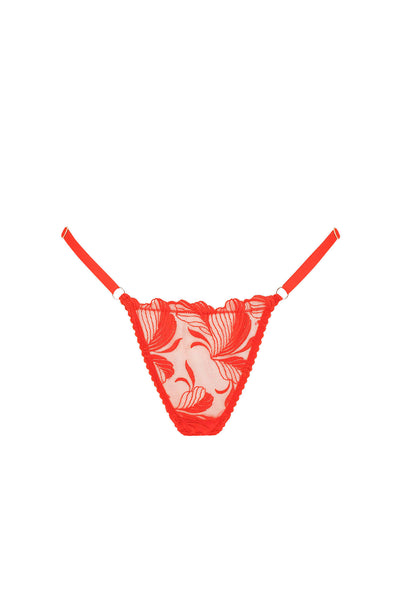 Cherie Red Lace Tanga Impudique