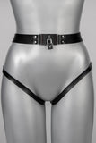 Lock Leather Crotchless Thong VoyeurX