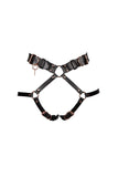 Lock Leather Crotchless Thong VoyeurX
