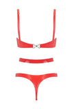 Scarlet Red Cut Out Latex Lingerie Set Elissa Poppy