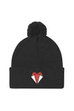 Pom Pom Knit Cap Darkest Fox