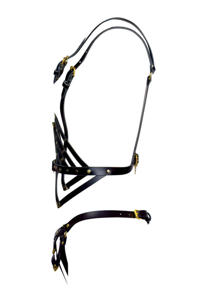 Diamanté Leather Harness Set Love Lorn Lingerie