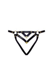 Diamanté Black Leather Panty Love Lorn Lingerie