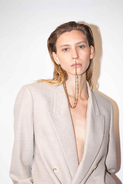 Long Bold Chain Double Earring domestique