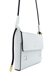 Medium Flap White Leather Pouch domestique