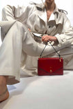 Large Envelope Red Leather Purse domestique