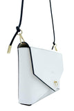 Large Envelope White Leather Purse domestique