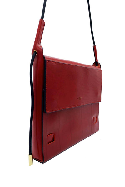 Large Flap Red Leather Pouch domestique