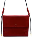 Large Flap Red Leather Pouch domestique